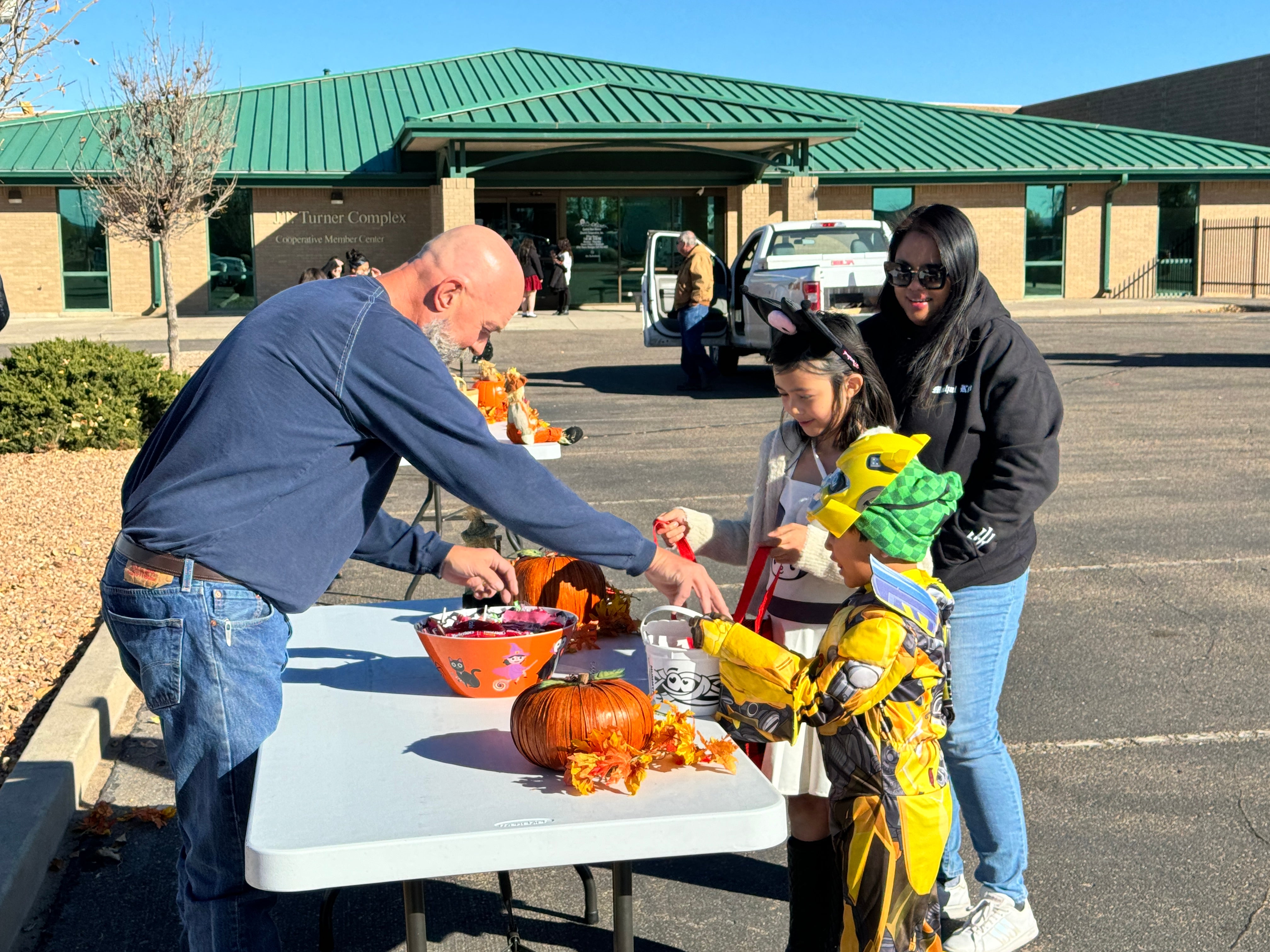 Curtis giving out candy