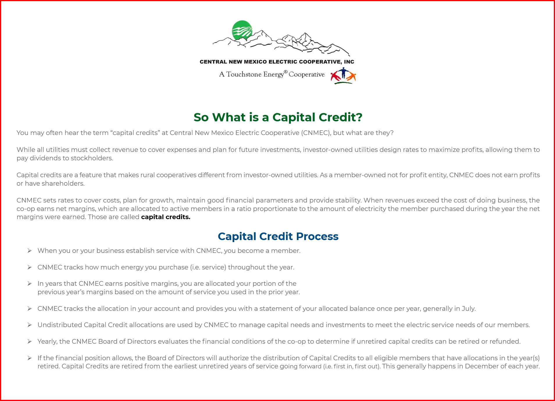 Capital Credits